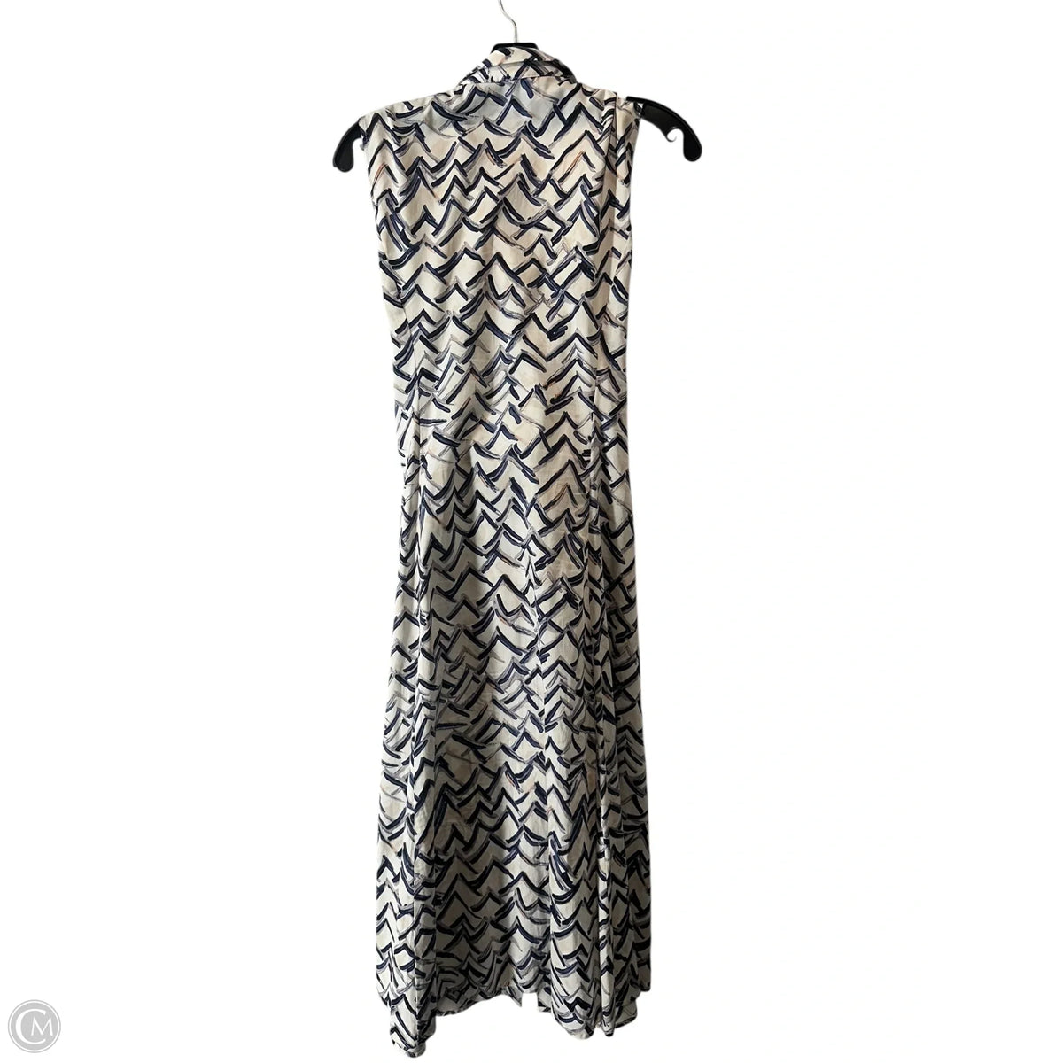 Dress Casual Midi By Nic + Zoe In Blue & White, Size: M