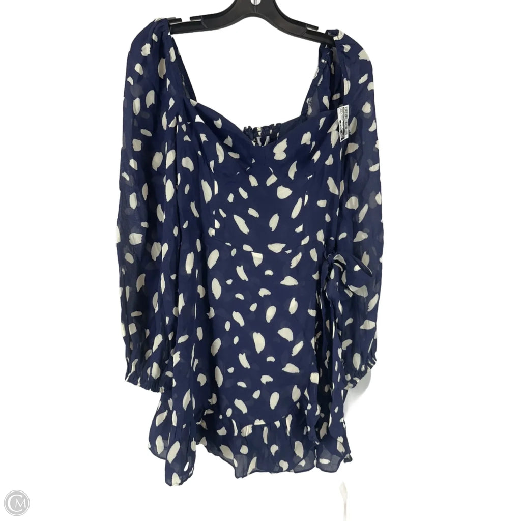 Dress Casual Short By Reformation In Blue & Cream, Size: 6