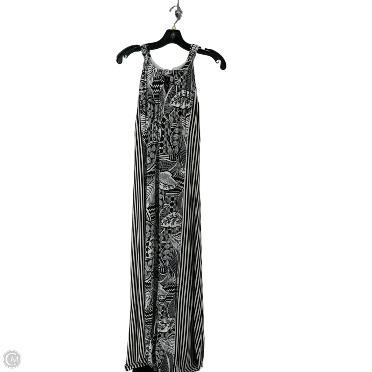 Dress Casual Maxi By Chicos In Black & White, Size: 10
