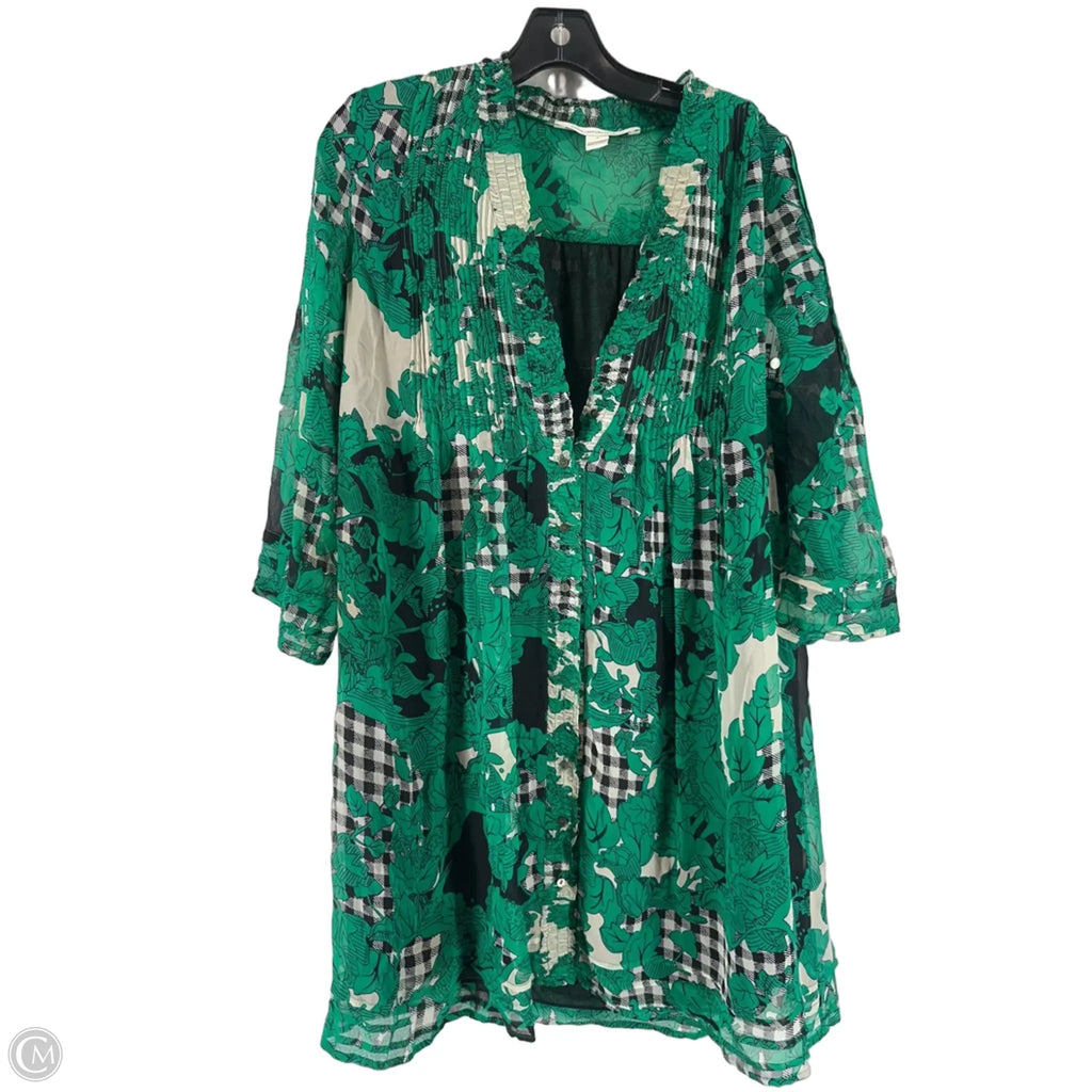 Dress Designer By Diane Von Furstenberg In Black & Green, Size: 4