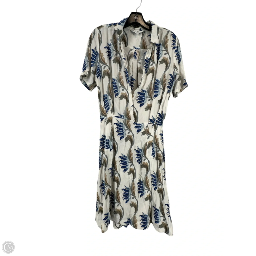 Dress Casual Midi By Clothes Mentor In Blue & Cream, Size: 6