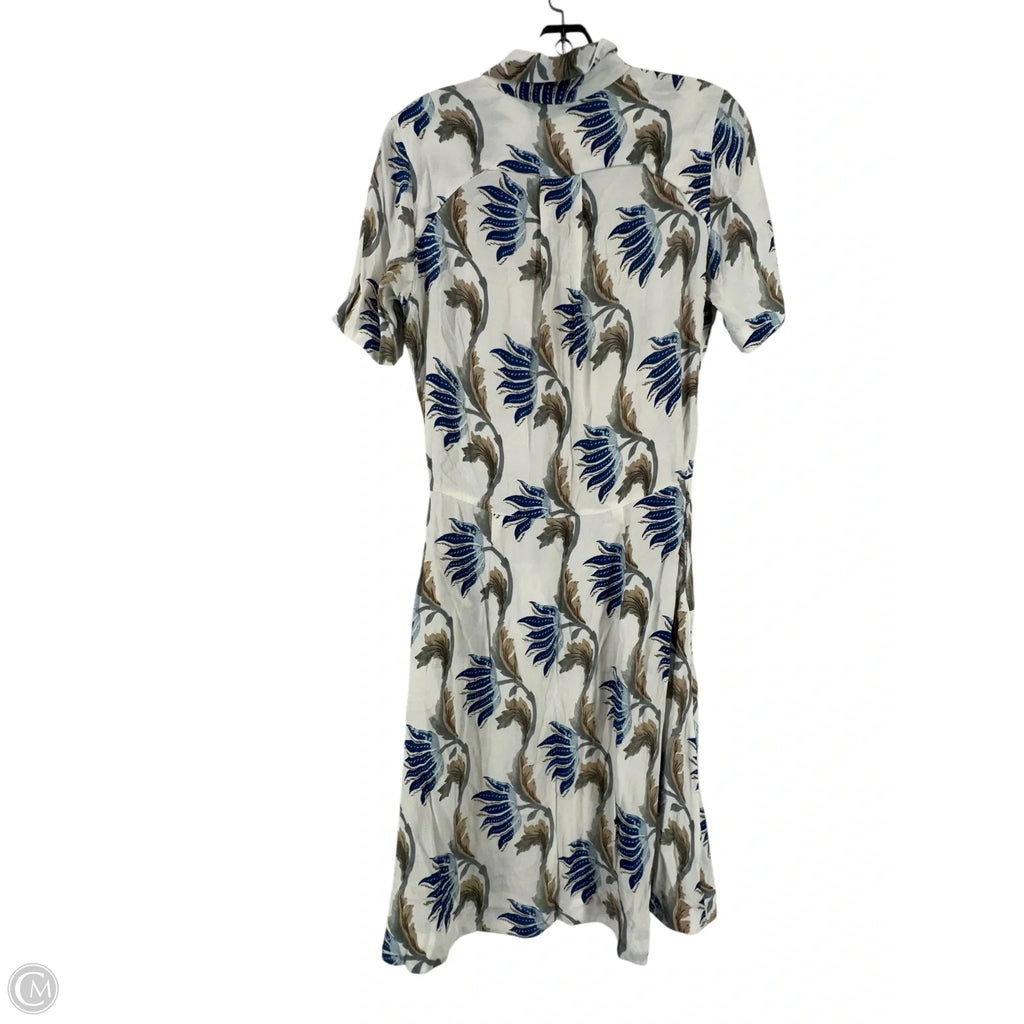 Dress Casual Midi By Clothes Mentor In Blue & Cream, Size: 6