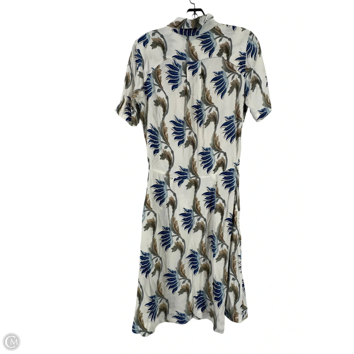 Dress Casual Midi By Clothes Mentor In Blue & Cream, Size: 6