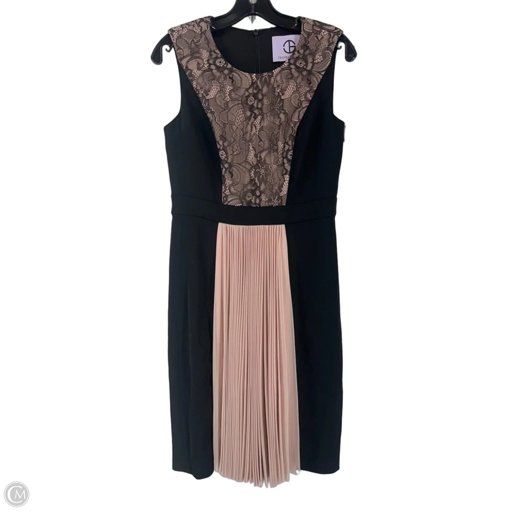 Dress Casual Midi By Js Collections In Black & Pink, Size: 8