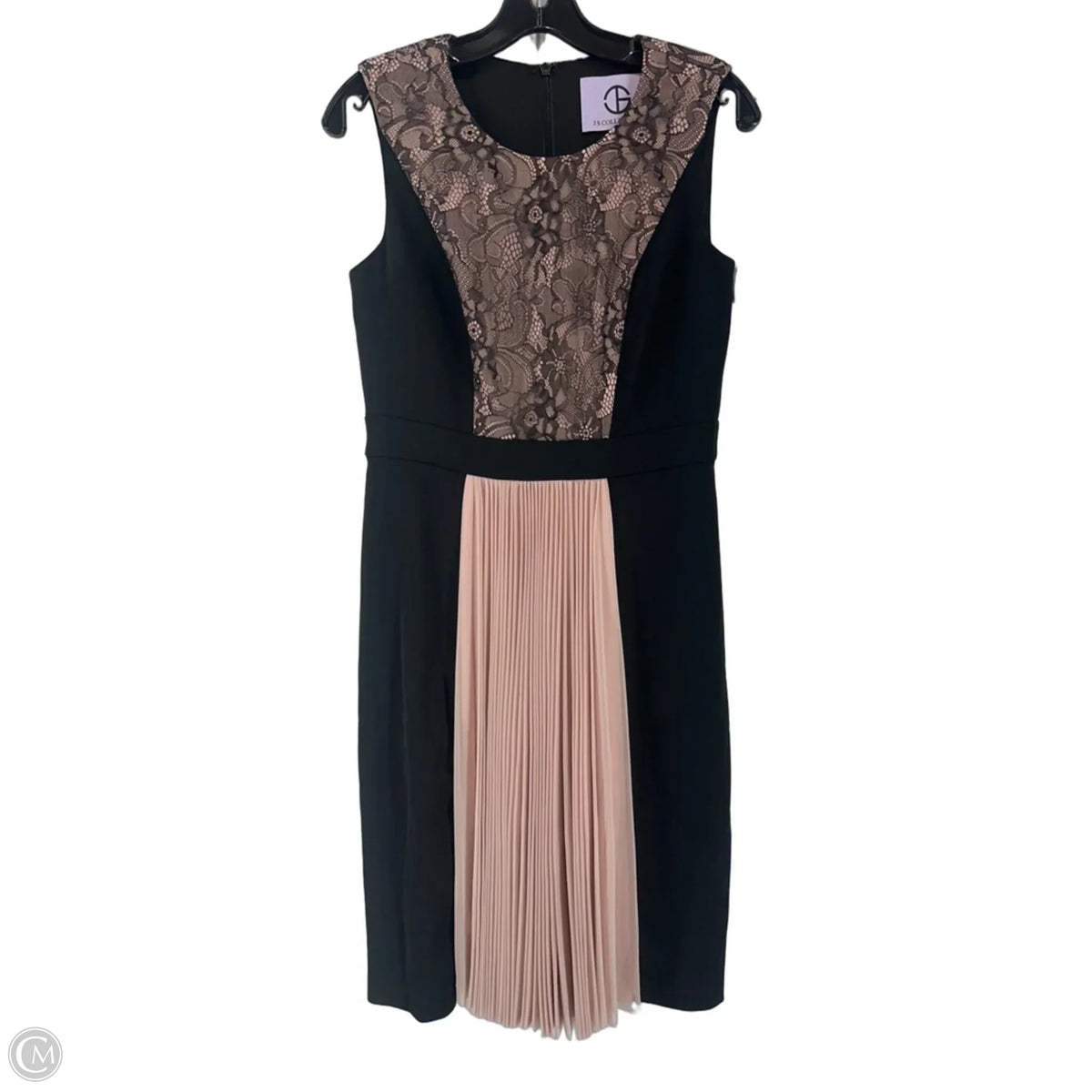 Dress Casual Midi By Js Collections In Black & Pink, Size: 8