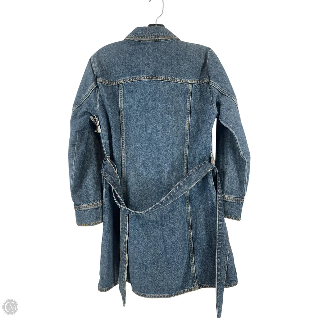 Dress Casual Midi By Zara In Blue Denim, Size: M