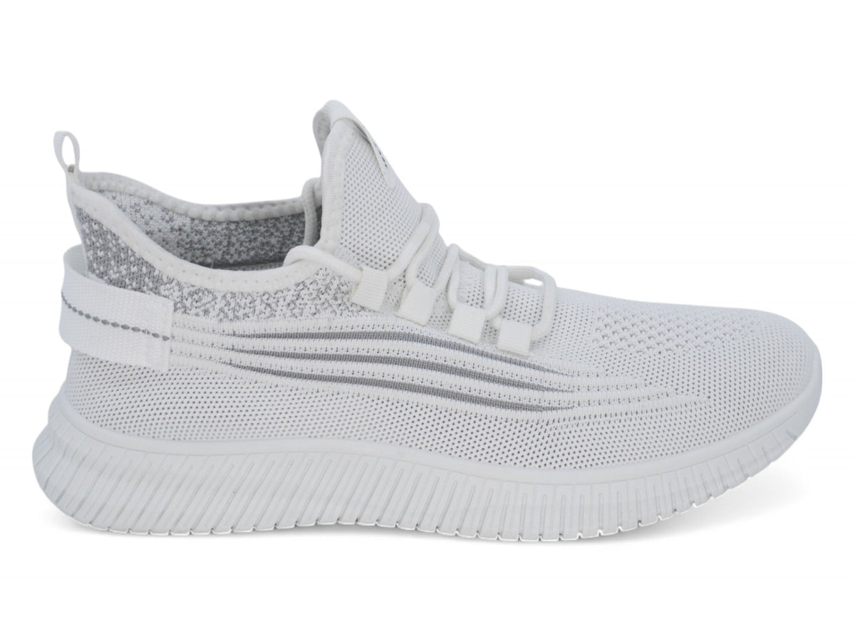 Women`s White Peppered Athletic Sneaker