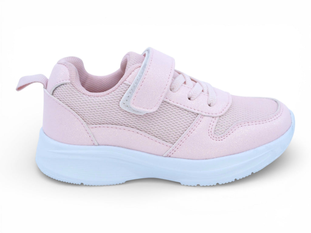 Girls` Pink Shimmer Sneaker