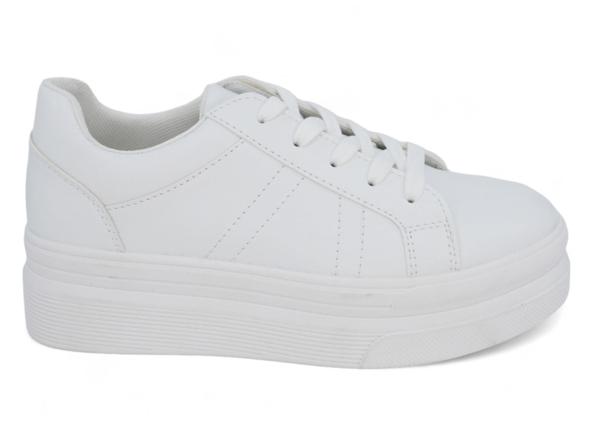 Women`s White Bobbie Platform Sneaker
