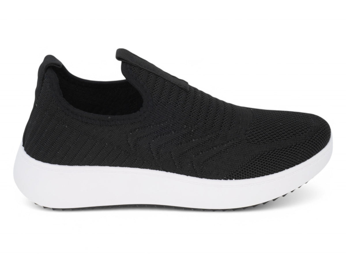 Women`s Black High Rise Slip On Sneaker